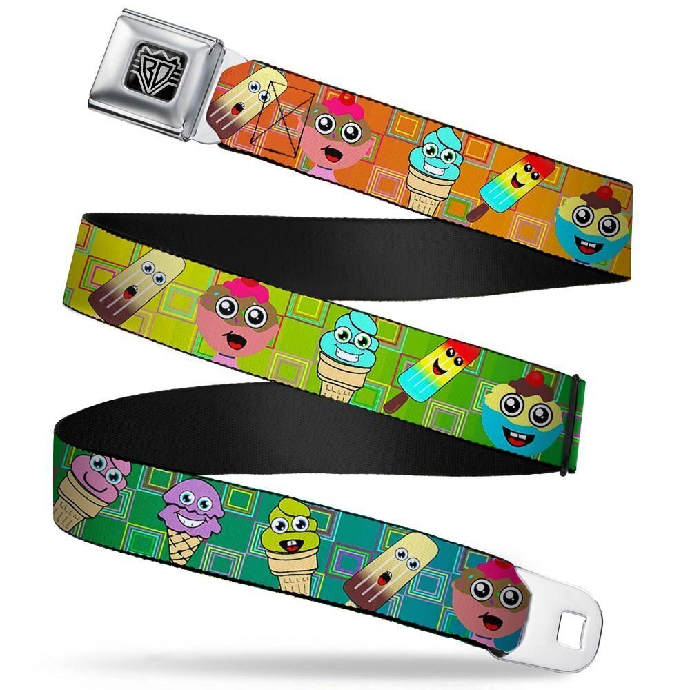 8897 Seatbelt Belt - Ice Cream Cone & Popsicle Expressions/Squares Multi